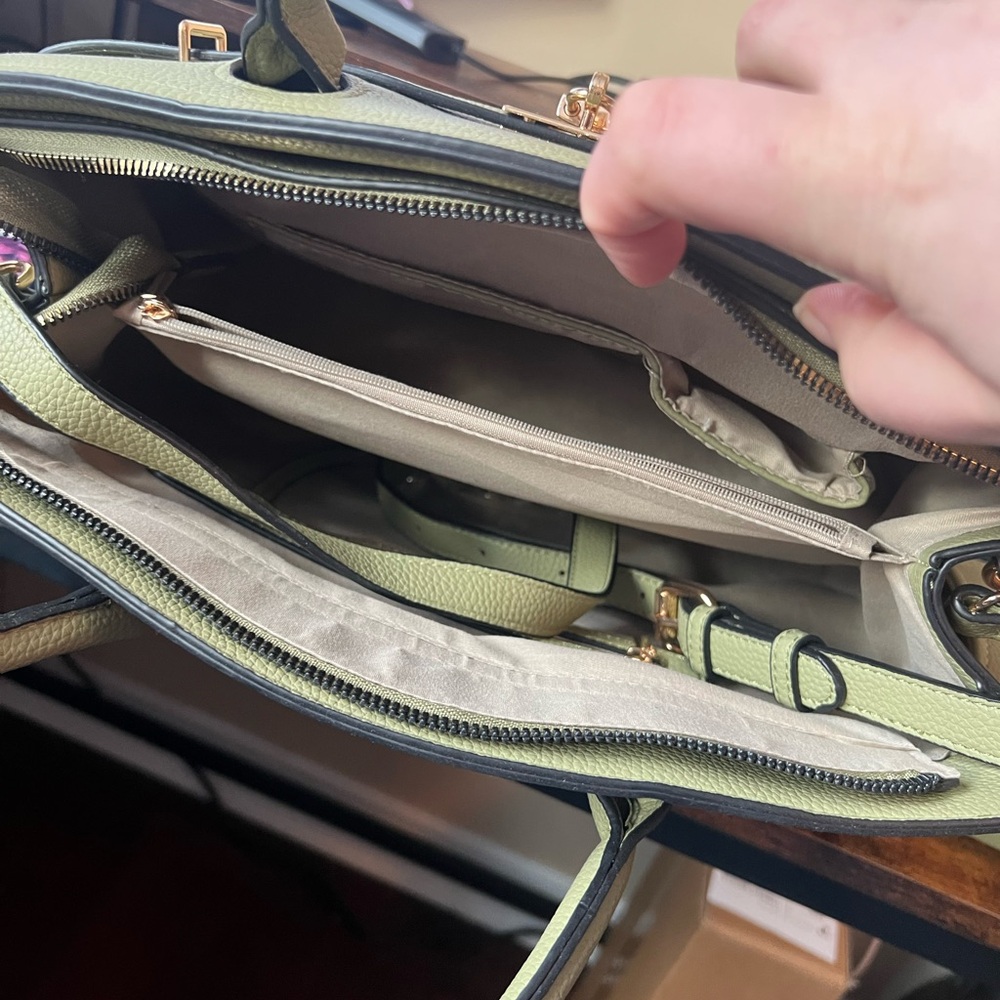 Chic Three Piece Olive Satchel Set - Picture 4 of 4